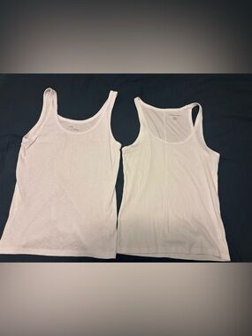 aerie & American Eagle - White Ribbed Tank Bundle! Both Size XL